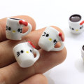 100Pcs Cute Cat Milk Cup Resin Accessories DIY Craft Art Hanging Cup Figurines Key Chain Pendant Material Jewelry Ornaments