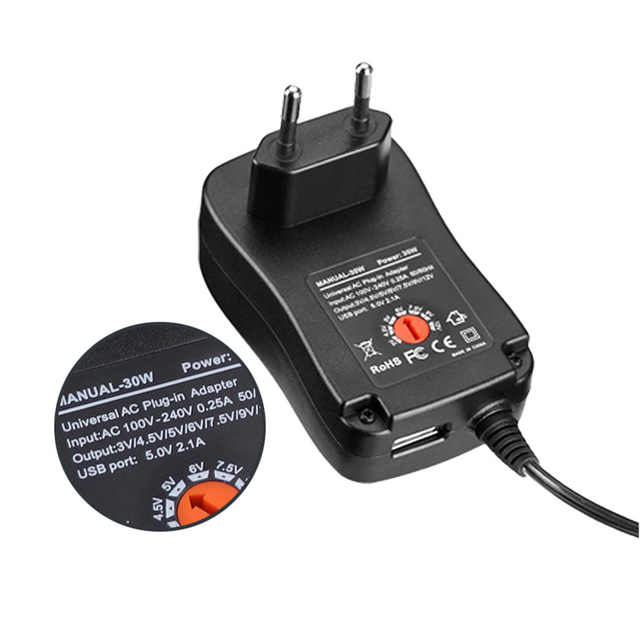 EU PLUG WALL CHARGER WITH 6 TIPS