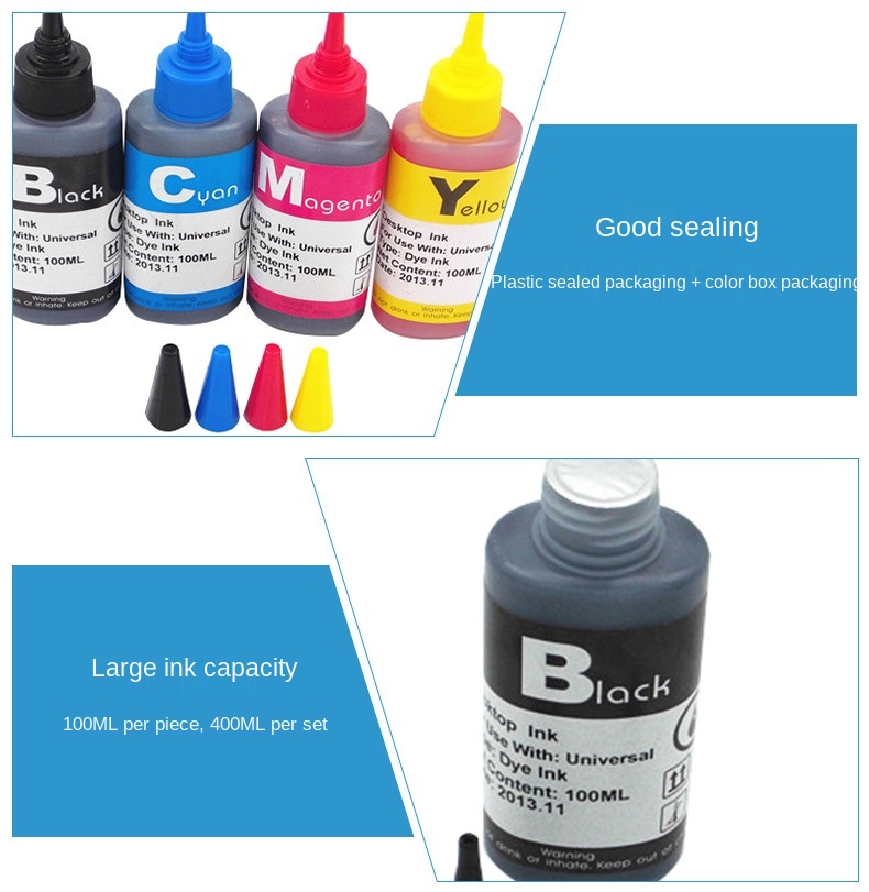 Cartridge Ink Refill Universal Dye Ink 100ml For CAN MP288 MP236 MP259 MG3080 MG3680