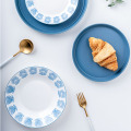 Set di stoviglie blu Alice cucina in ceramica e tavolo da tavolo da pranzo in porcellana da tavolo in stile europeo