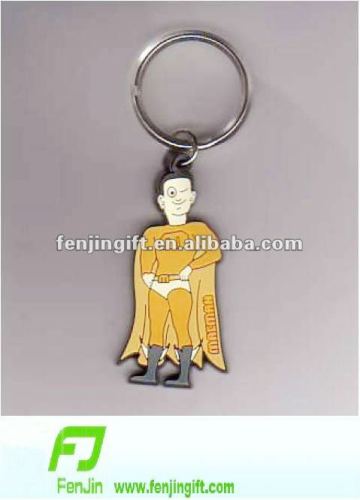 Pvc cartoon superman keychain