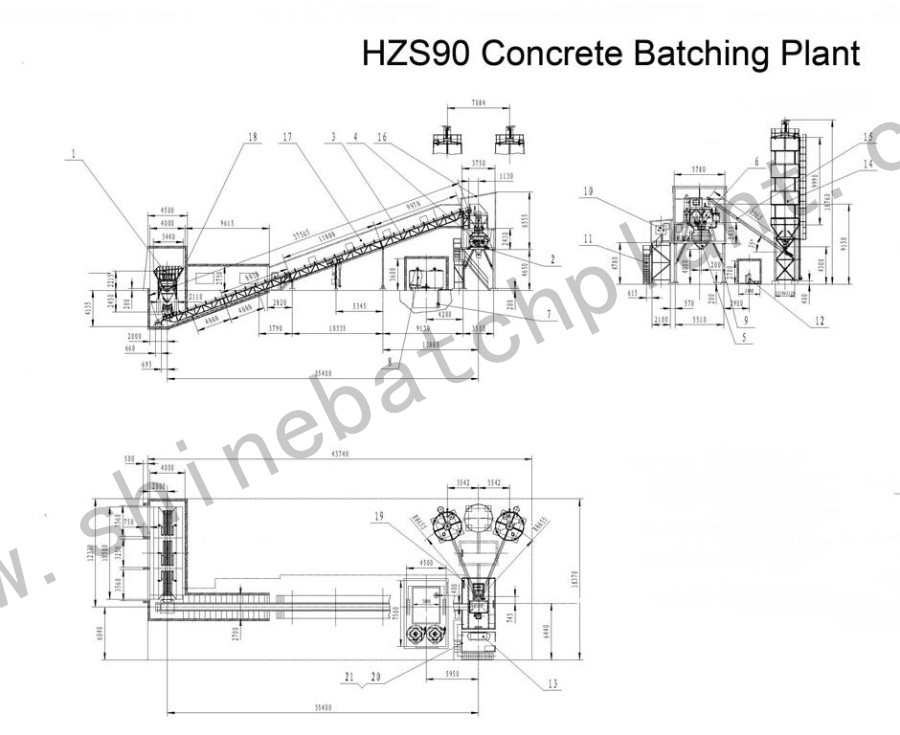 Drawing Concrete Batch Plant 90