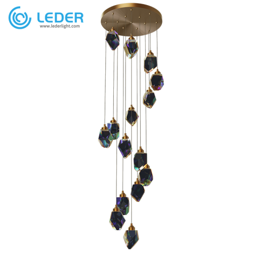 LEDER Black Bedroom Chandeliers Crystal