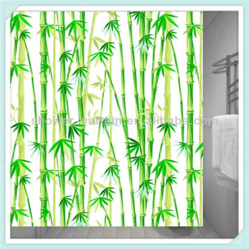 100 polyester bamboo print shower curtain/Bamboo "shower curtain"