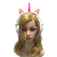 Casque d&#39;écoute pliable avec oreilles de chat licorne pour enfants