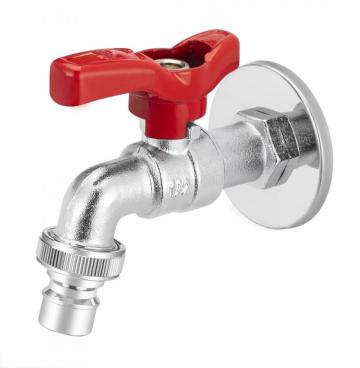 Wall mounted water bib tap