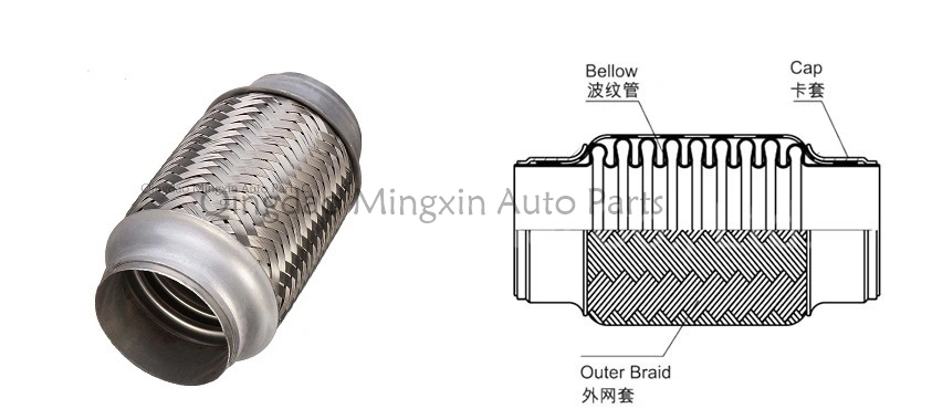 Inner Interlock Outer Braid Stainless Steel Exhaust Flexible Pipe Ss201/304