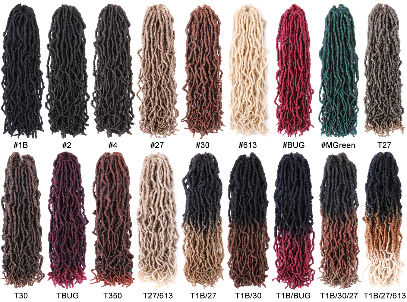 Wholesale  REINE 14" 36" 18 Inch Crochet Ombre 24 Inches  Locs Hair Faux Locs Synthetic Hair Extension Crochet Braiding Hair