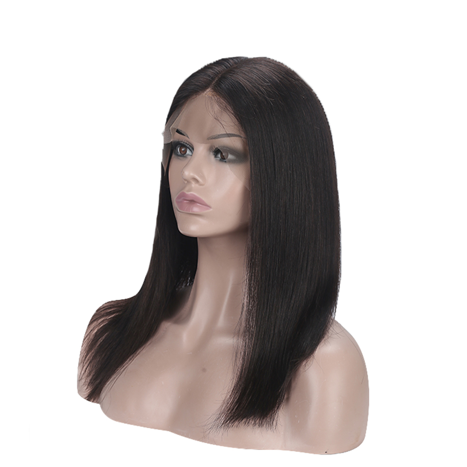 wholesale cheap price 100% cuticle alighend hair short lace frontal bob wig