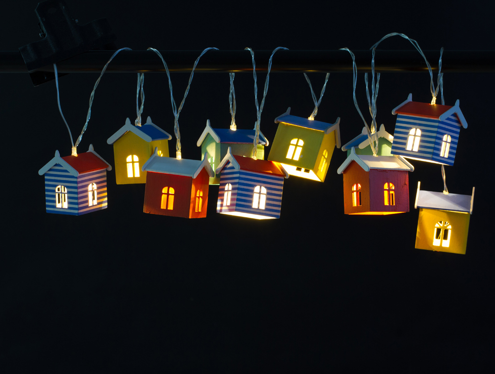 10 LED Holiady Decoration Beach Hut Solar String Light for Garden