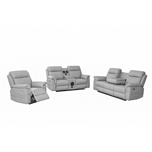 Power Reclining Genuine Leather Sectional Sofa