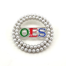 Custom Metal Easter Star Lapel Pins: Personalized Masonic & OES Enamel Pins with Pearl Brooch Options