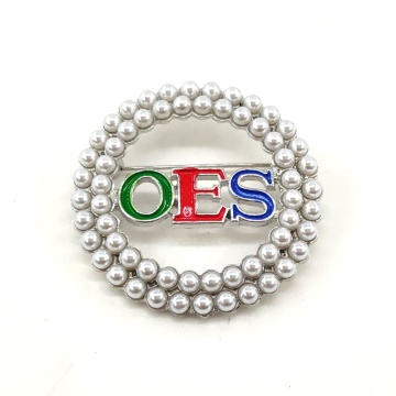 Custom Metal Easter Star Lapel Pins: Personalized Masonic & OES Enamel Pins with Pearl Brooch Options