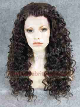 Brown Medium Length Bounce Curl Rihanna Synthetic Wig