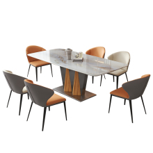 Luxury Living Room Furniture Set with Hotel Leisure Dining Set and Rock Marble Top Dining Table