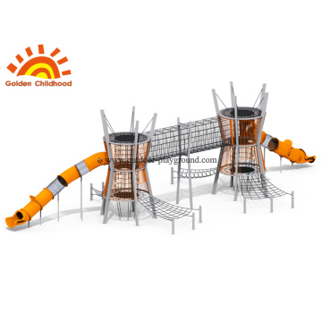 Structure extérieure de terrain de jeu de parc avec la glissière pour des enfants