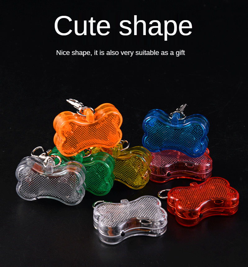 LED Luminous Pet Tag Dog Bone-shaped Anti-lost Pendant Pet Luminous Warning Pendant