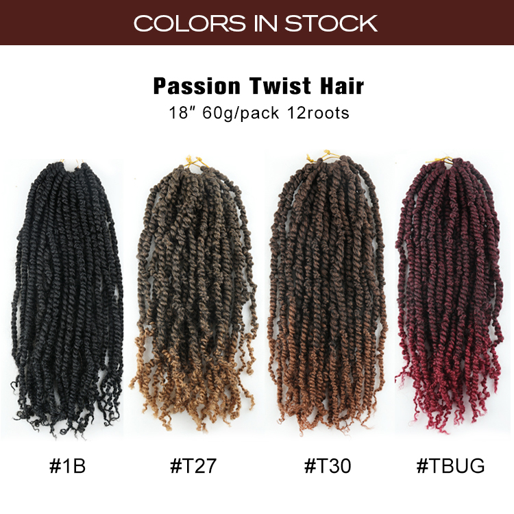 Wholesale Ombre Pre Looped Twisted Passion Spring Twist Hair Water Wave Synthetic Braids Extensions Braiding Crochet Braid Hair