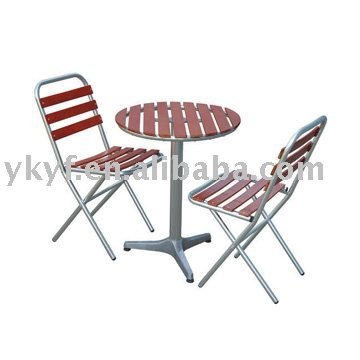 Aluminum folding table and chair