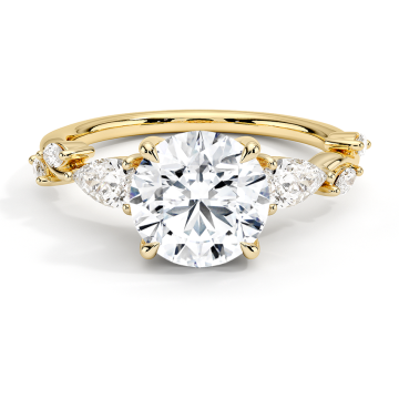 Sparkling Yellow Gold Lab Diamond Engagement Ring