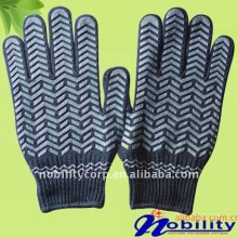 10 guage knit double sides PVC dotted grip working glove