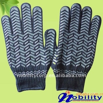10 guage knit double sides PVC dotted grip working glove