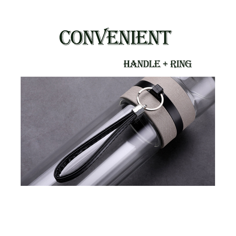 Double Wall Glass Water Bottle Cup Business Office drinking With Tea filter Thermos bottle 380 500ml 1.5L