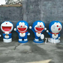 Outdoor life size fiberglass cartoon figure sculpture resin doraemon statue