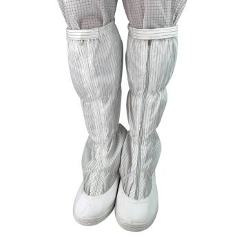 Electronic Industry Safety Shoes: Leather Work Boots with PVC Sole for Cleanroom and ESD Protection