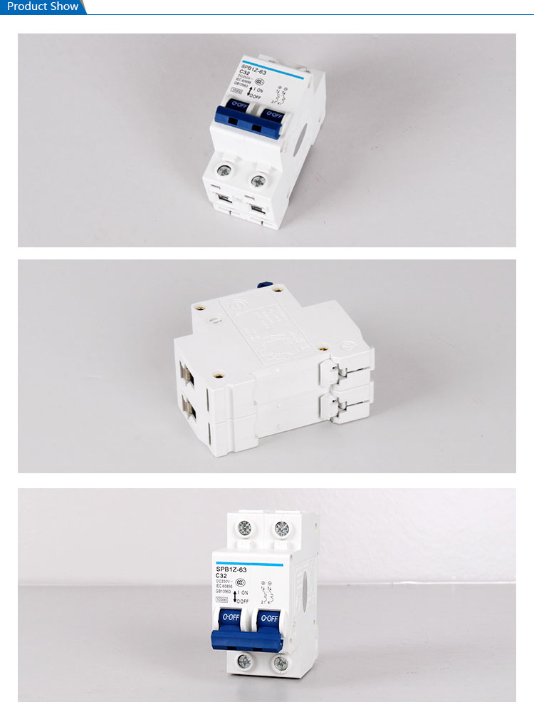 SAIP/SAIPWELL Hot Sale 2 Poles 63A Electrical Plastic DC Breaker MCCB