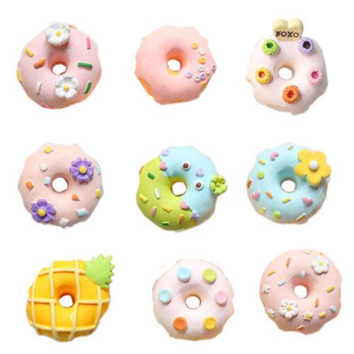 Leuke Donut Slime Charms Kralen Cookies Mooie Zoete Donut Plaksteen Hars Cabochons Knoppen Voor Handwerk Scrapbooking DIY