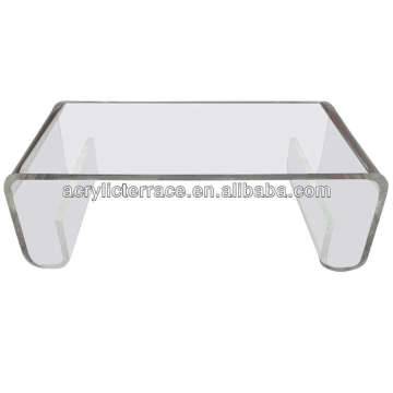 Substantial Scroll Form Lucite Coffee Table/ Acrylic Waterfall Coffee Table