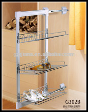 Closet hardware side pull out shoe rack for storage shoes