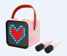 Portable Karaoke Machine with Bluetooth Dual Wireless Microphones and Subwoofer