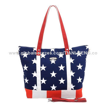 New Lady Stars Stripes Women's Canvas Shoulder Bag