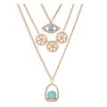 Personalized Three Layer Eye Necklace Turquoise Pendant