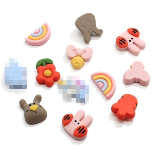 100Pcs / Lot Cartoon Planar Resin Ornament DIY Φουρκέτα Κοσμήματα Χειροτεχνία Υλικά Nail Art Επίπεδη Πίσω Ρητίνη Διακόσμηση Patch Applique