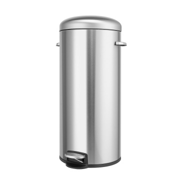 30L Kitchen Stainless Steel Round Trash Can