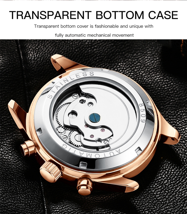 BIDEN 0189 Automatic Mechanical Watch Movements For Sale Stylish Luminous Moonphase Men Watches