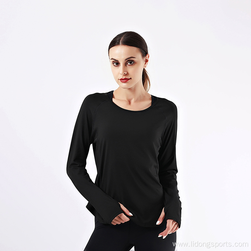 Comfortable Women Gym Shirt Long Sleeve Yoga Top