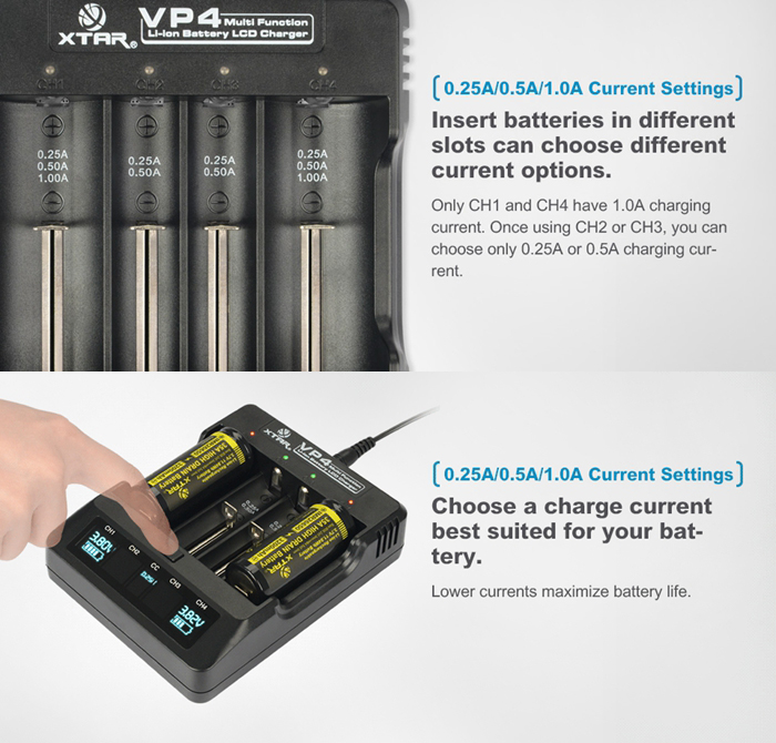 Xtar VP4 USB Battery Charger 