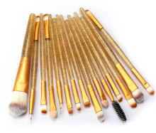 15 Pieces Crystal Travel Makeup Brushes Set