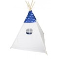 TEEPEE azul para los niños estrellas con almohadas