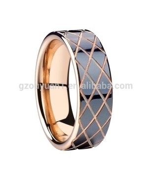 Tungsten Ring, Rose Gold Tungsten Band Ring