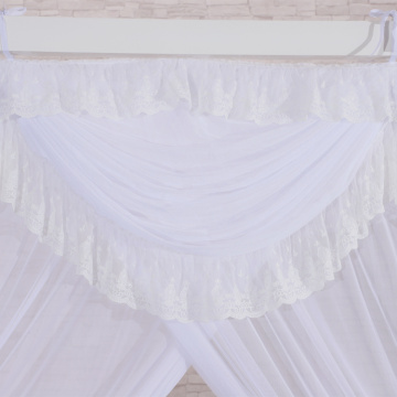 Lace Square Bed Canopy Elegant White Mosquito Nets