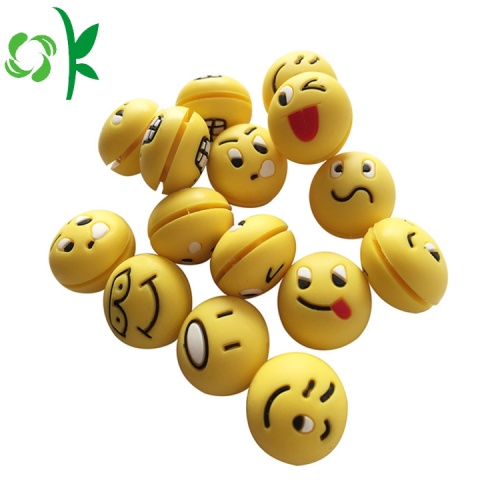 Bujão da vibração do silicone dos amortecedores do tênis de Emoji da esfera 3D