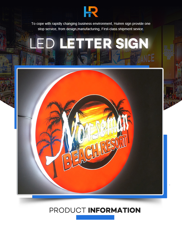 Customized design electronic sign letter lightbox UV print led logo sign lighting advertising business sign