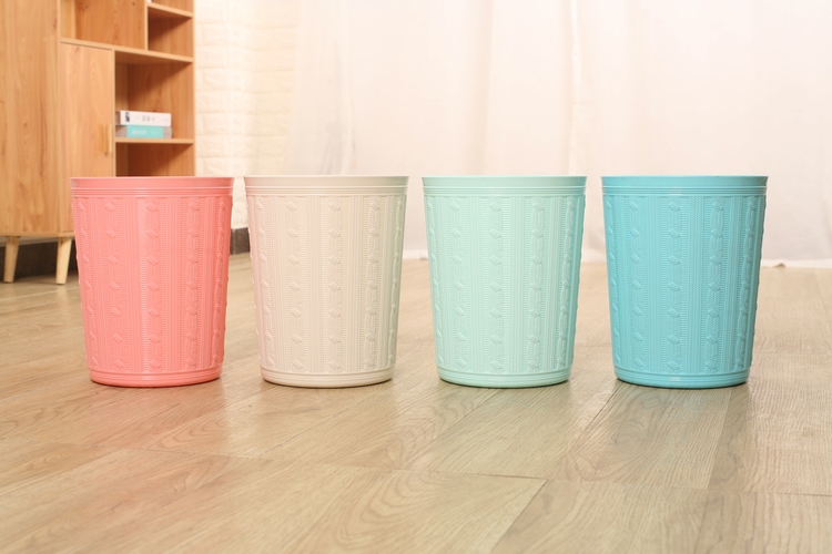 High Quality Knitting Pattern Dustbin Coffee Cup Mini Small Plastic Trash Can