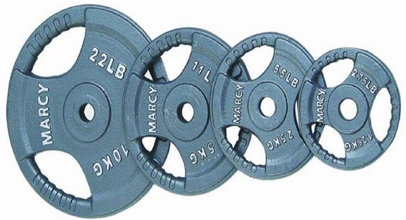 Commercial Tri-Grip cast iron weight plate