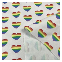 Vibrant Heart Design Cotton Drill Fabric for Garment